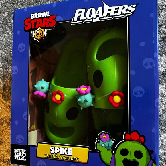 Floafers Slides of Spike from Brawl Stars, Green Character Shoes 9 W / 7 M - Picture 10 of 12